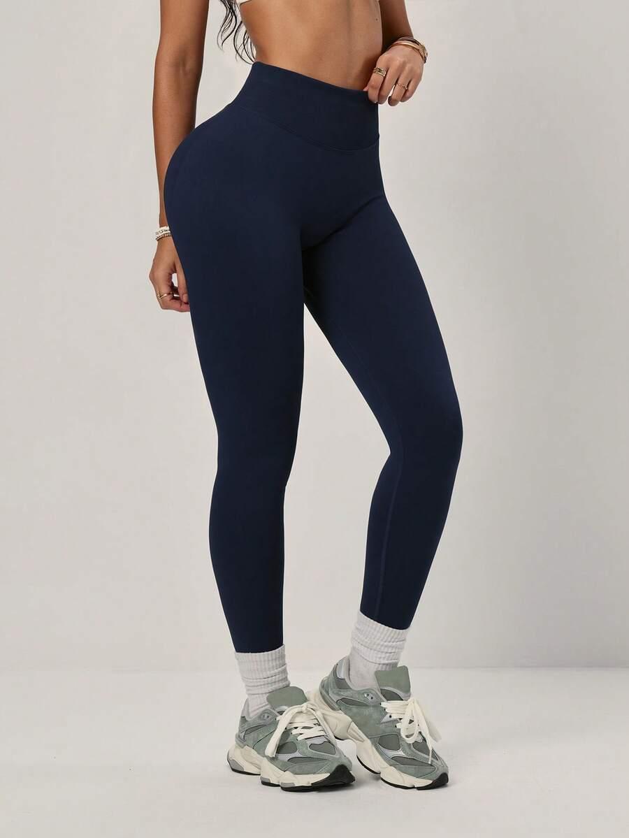 granatowe sportowe legginsy 