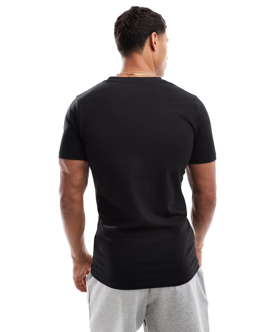 CZARNY T-SHIRT okrągły dekolt