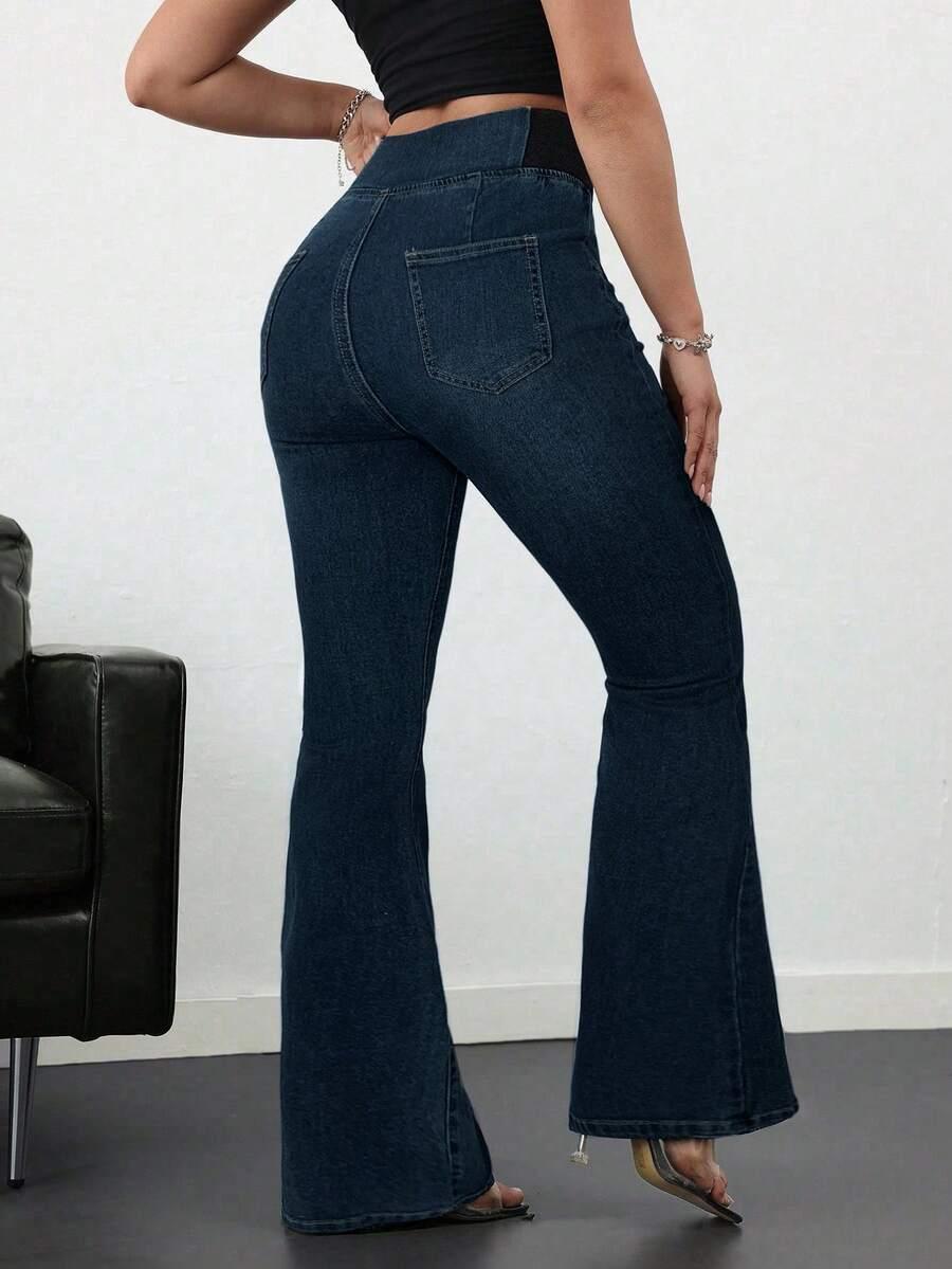 GRANATOWE SPODNIE JEANS 