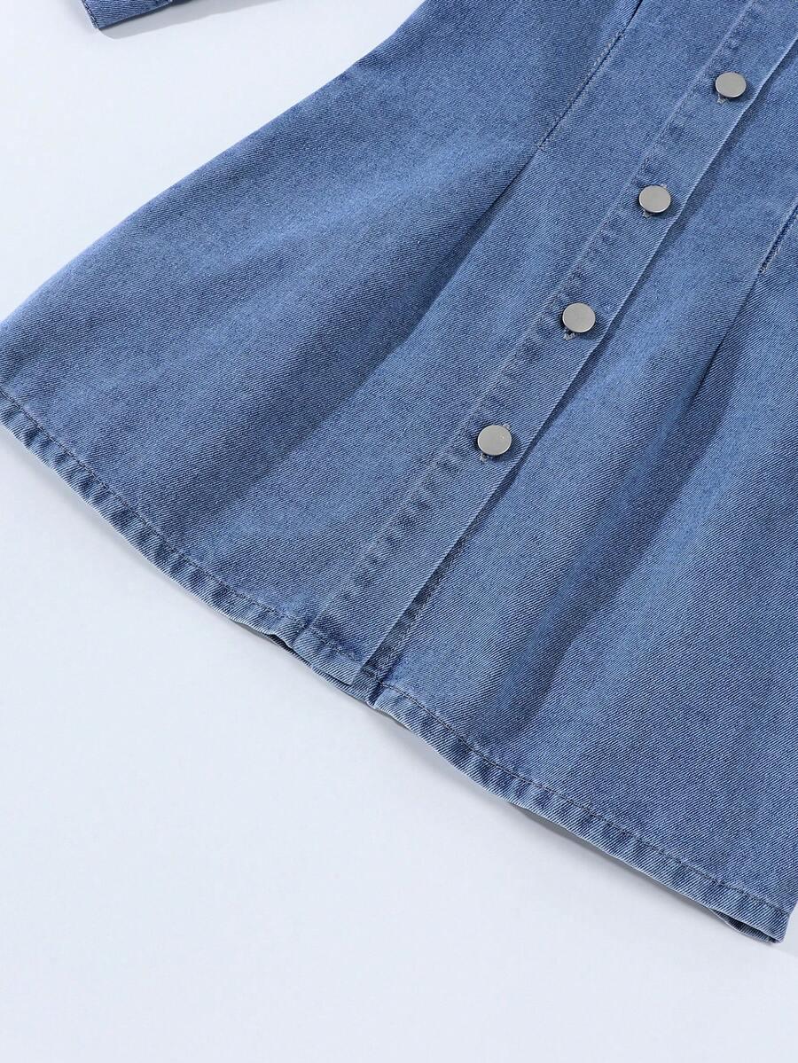 niebieska sukienka jeans haft