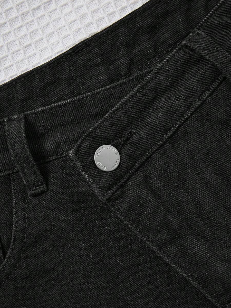 czarne spodenki jeans