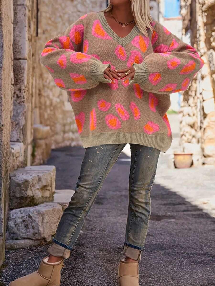 SWETER DAMSKI ZE WZOREM 