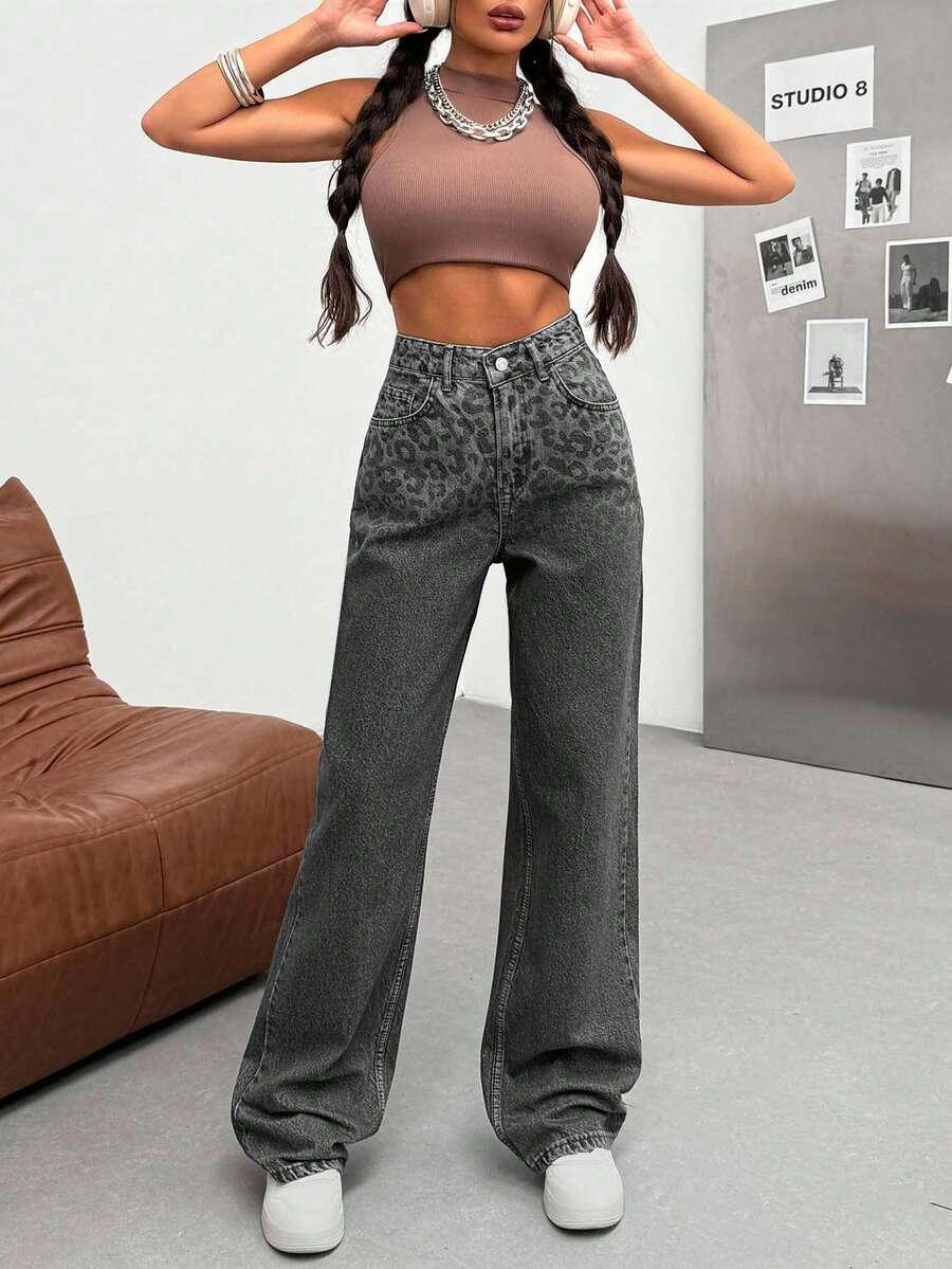 szare spodnie jeans