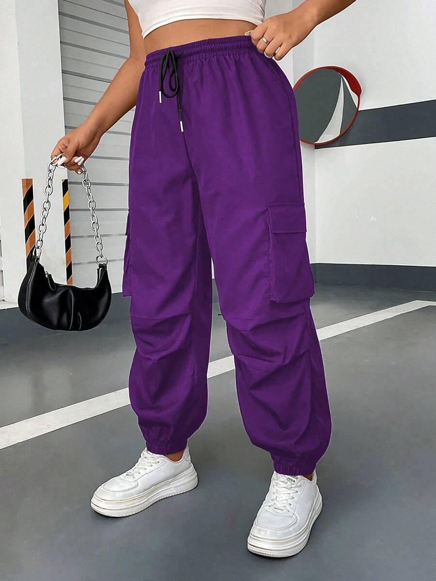 fioletowe spodnie casual