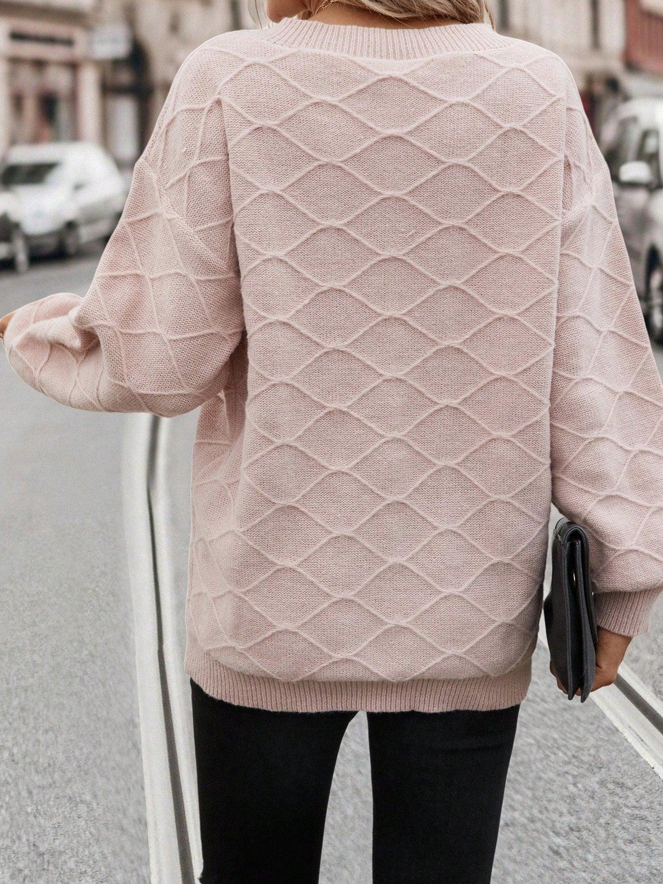 różowy sweter v-neck 
