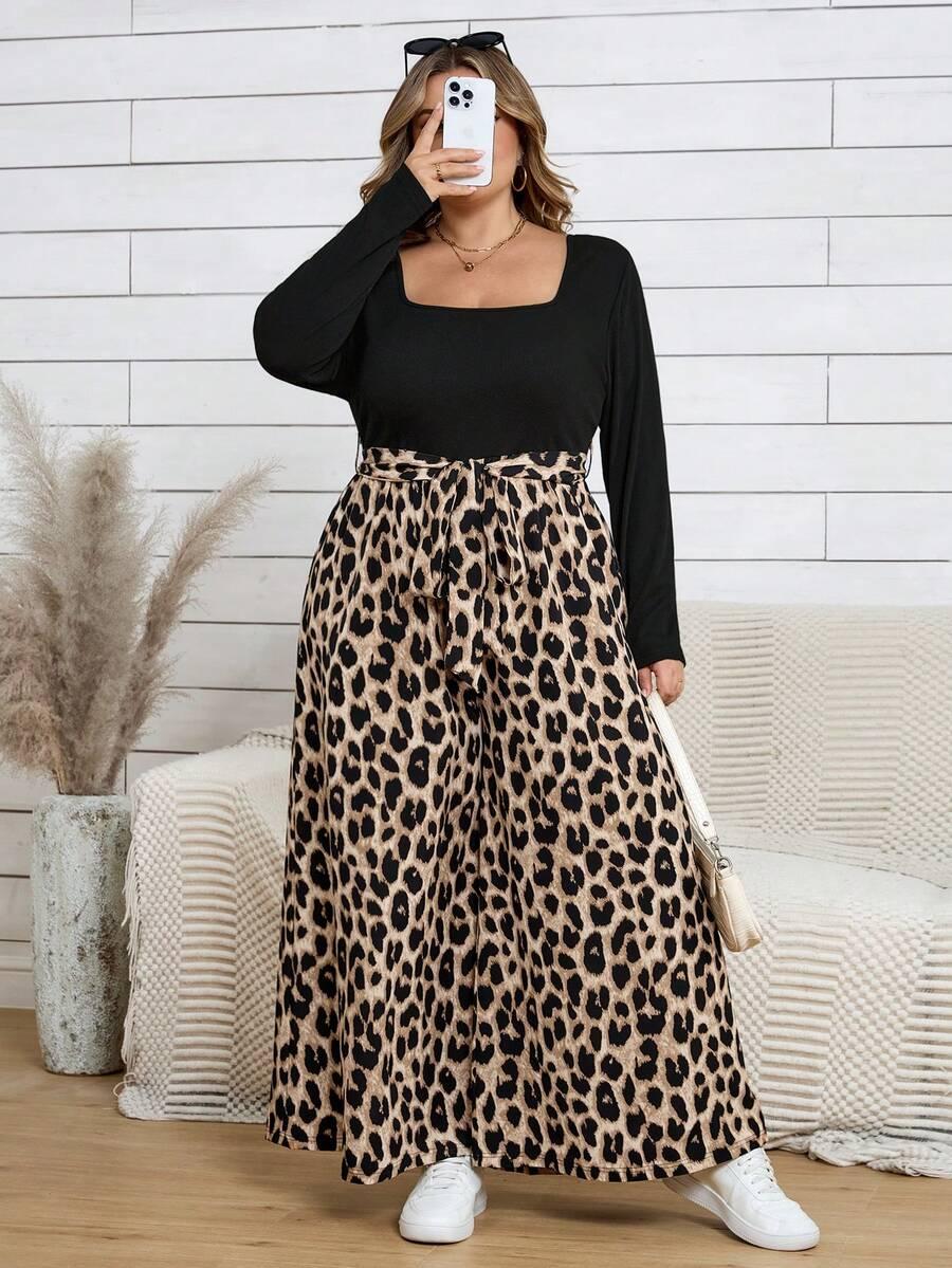 kombinezon długi rękaw animal print 