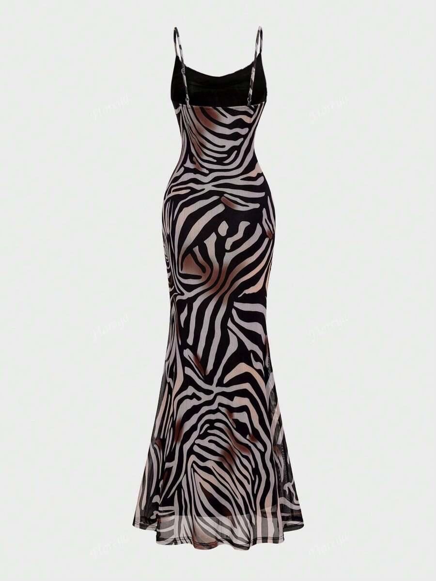 SUKIENKA NA RAMIĄCZKACH ANIMAL PRINT