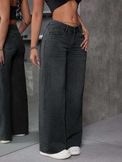 SZARE SPODNIE JEANS 