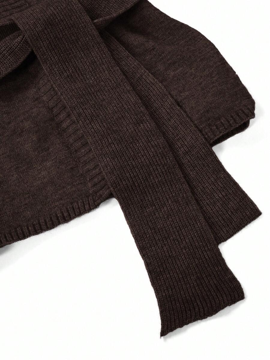BRĄZOWY SWETER DŁUGI RĘKAW