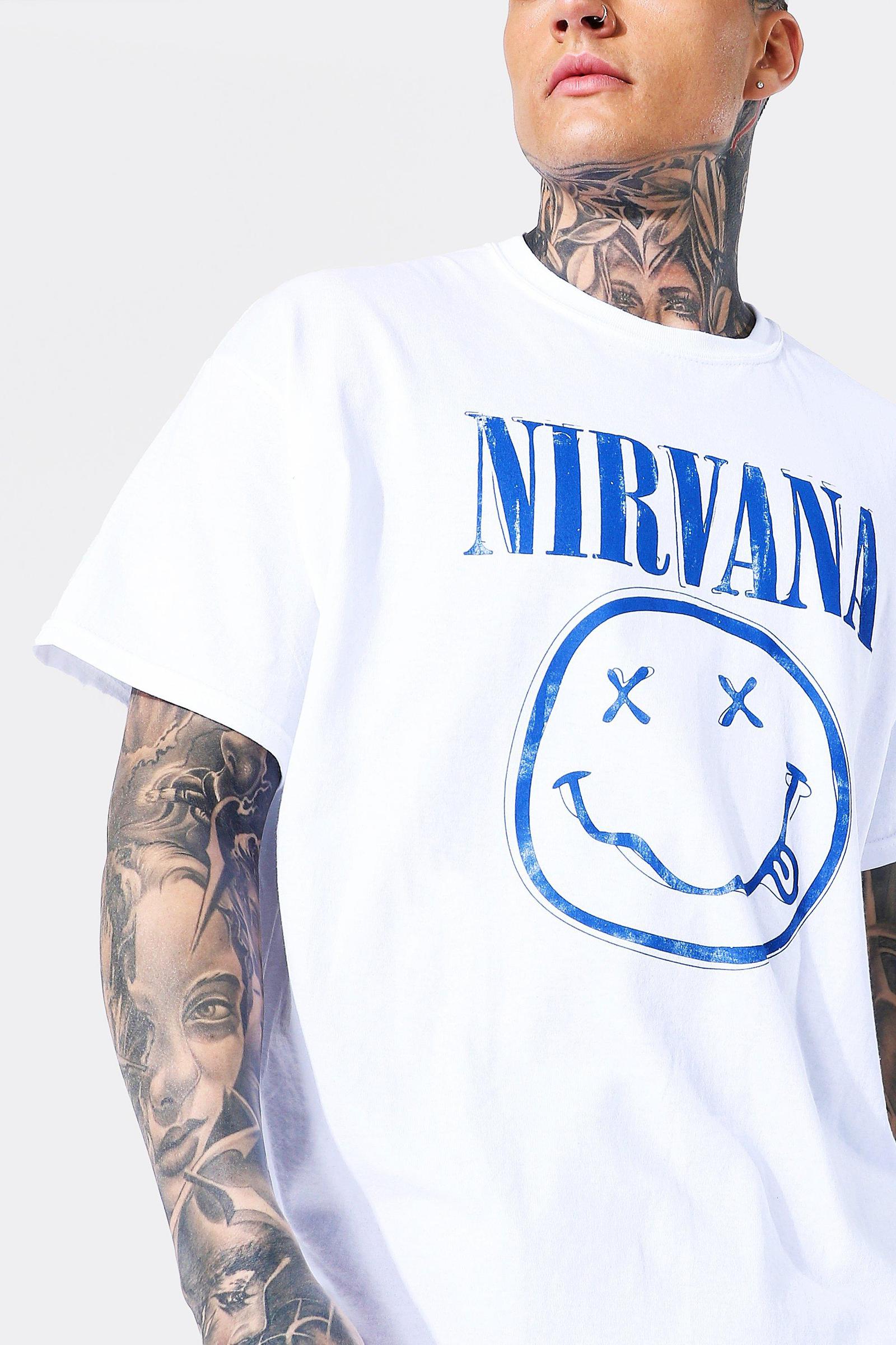 biały t-shirt OVERSIZE nadruk Nirvana