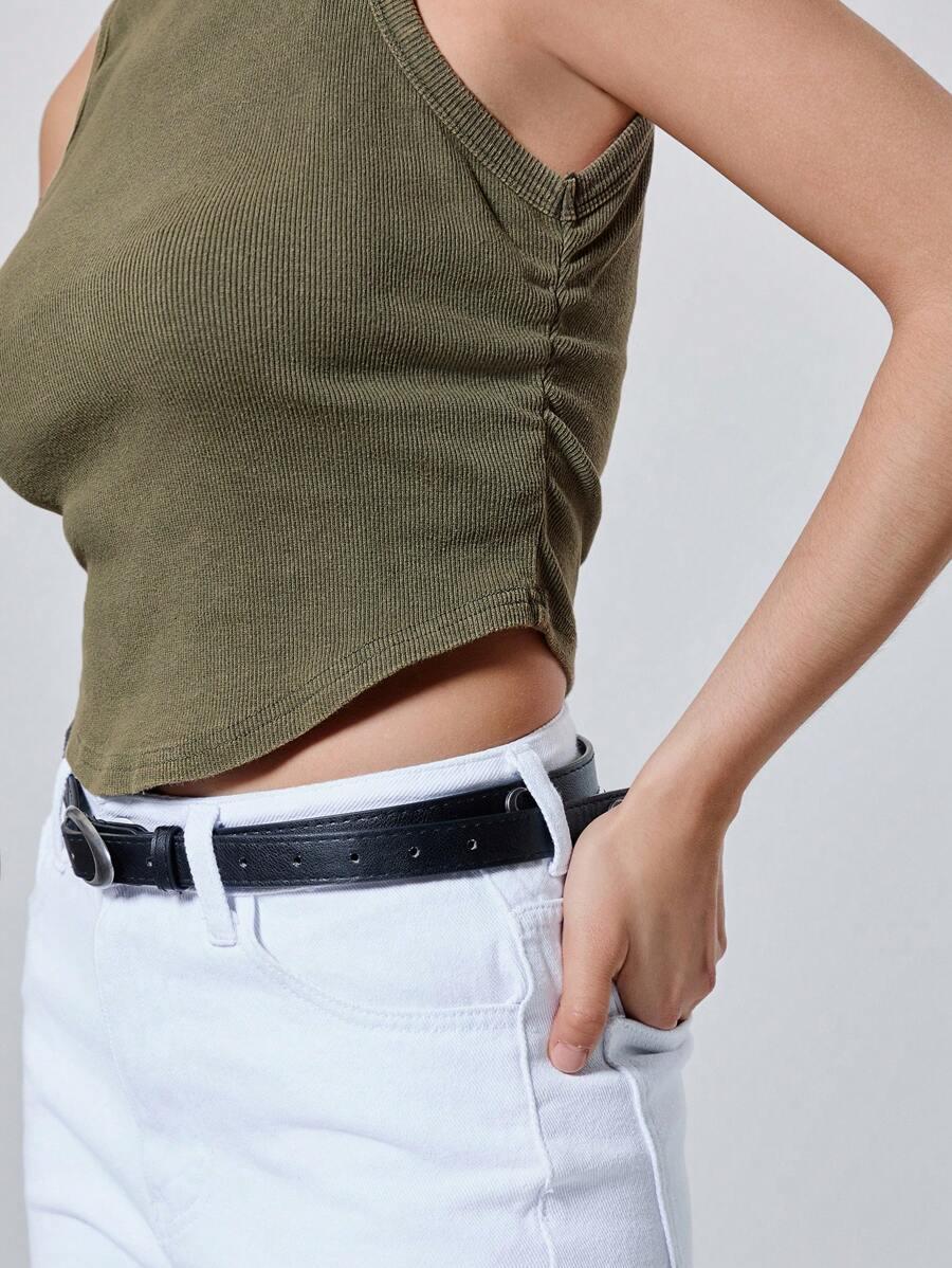 KHAKI TOP MARSZCZENIA
