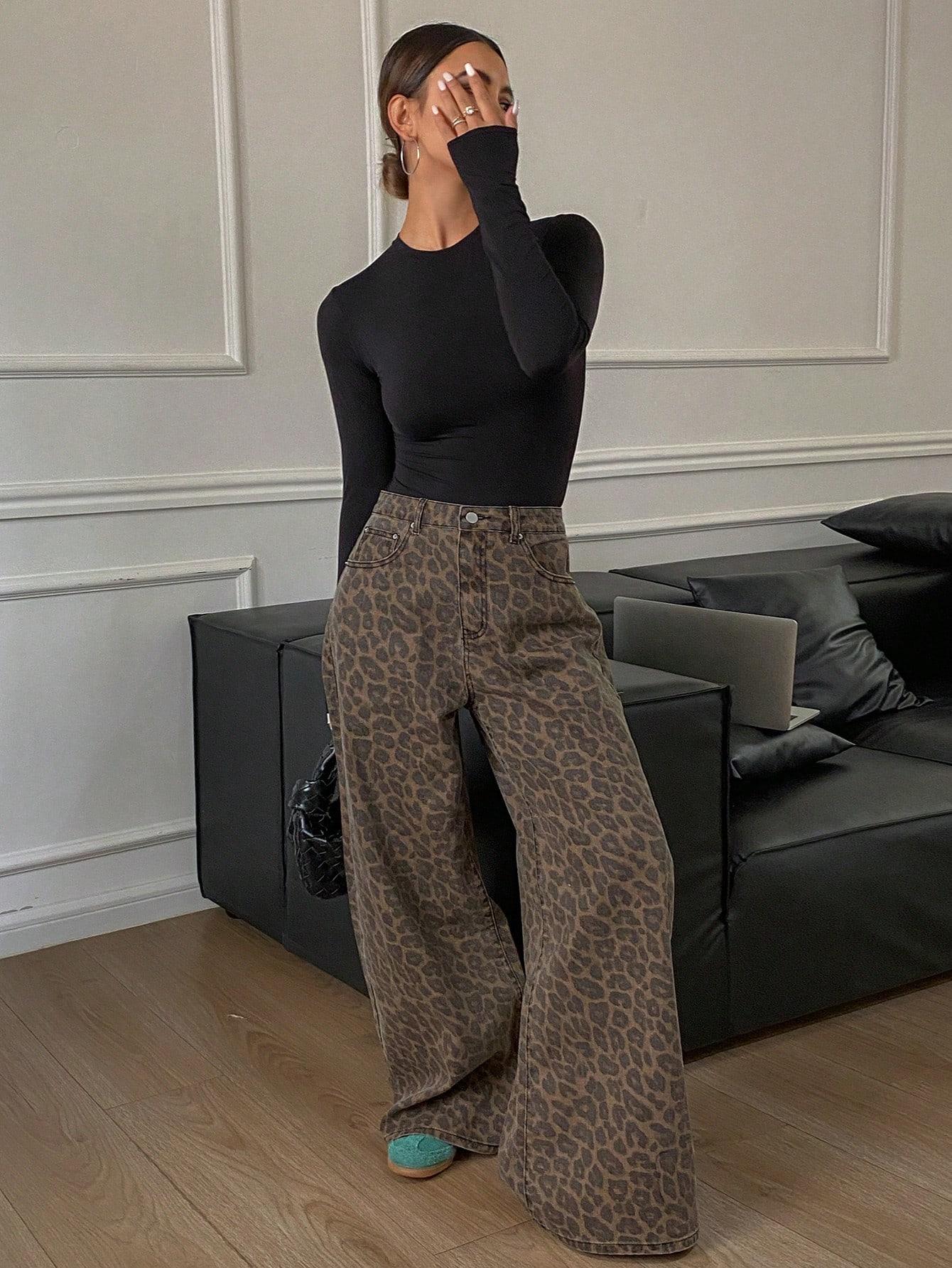 SPODNIE JEANS ANIMAL PRINT