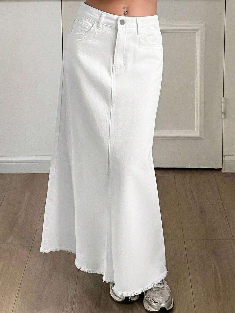 BIAŁA SPÓDNICA JEANS
