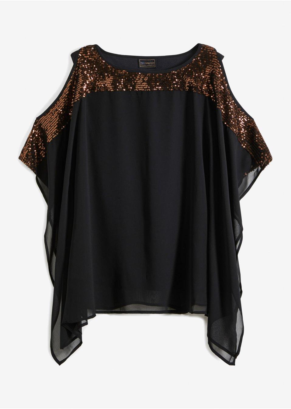 BLUZKA DAMSKA PLUS SIZE Z DEKOLTEM ŁÓDKA 