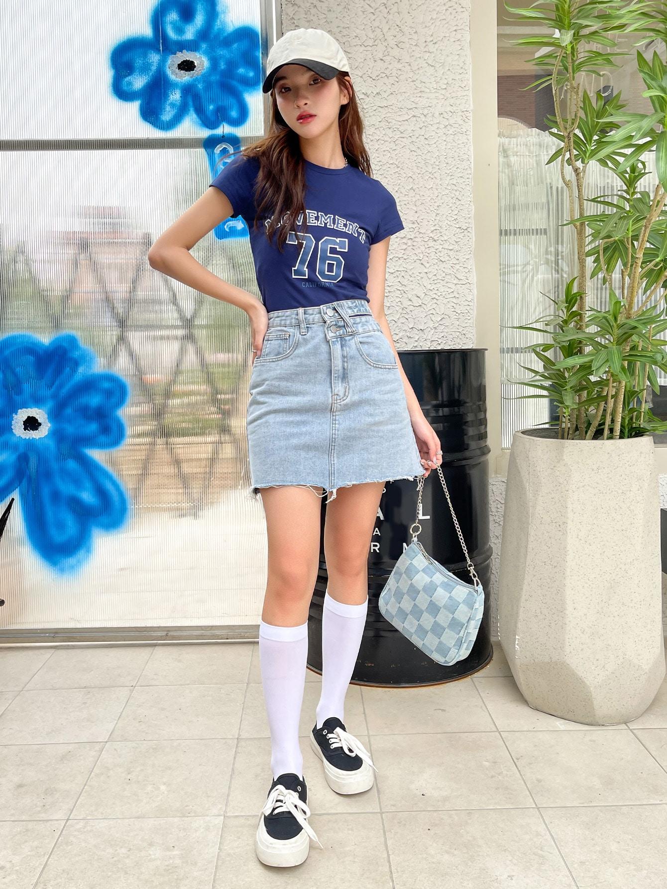 SPÓDNICA MINI JEANSOWA