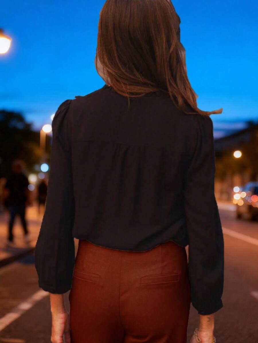 CZARNA KOSZULA DŁUGI RĘKAW 