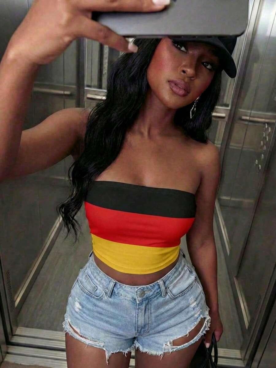 crop top bez rękawów tuba flaga niemcy