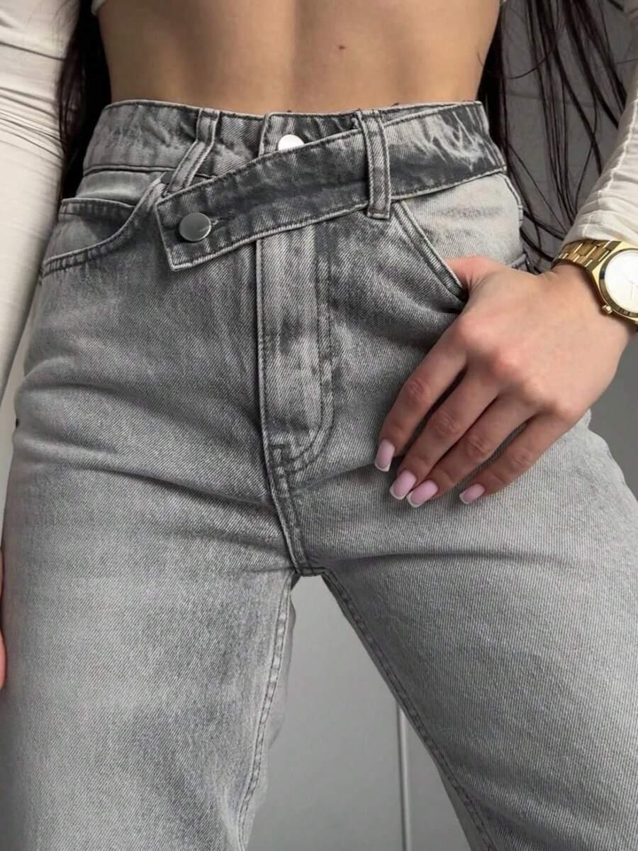 SZARE SPODNIE JEANS