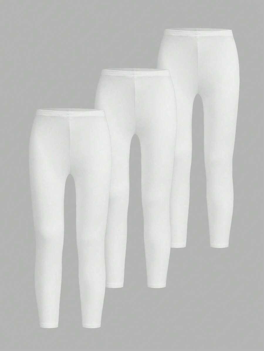białe legginsy 3 pack
