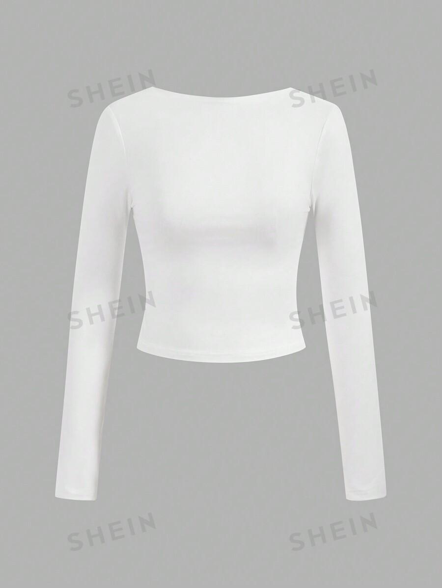 CROP TOP DŁUGI RĘKAW ODKRYTE PLECY 2-PACK