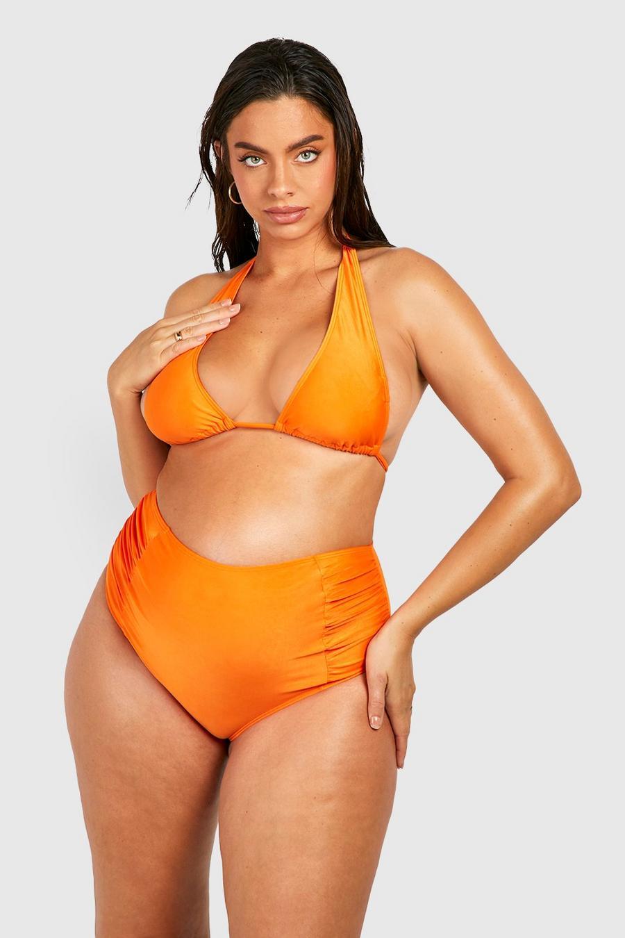 pomarańczowy ciążowy dół od bikini