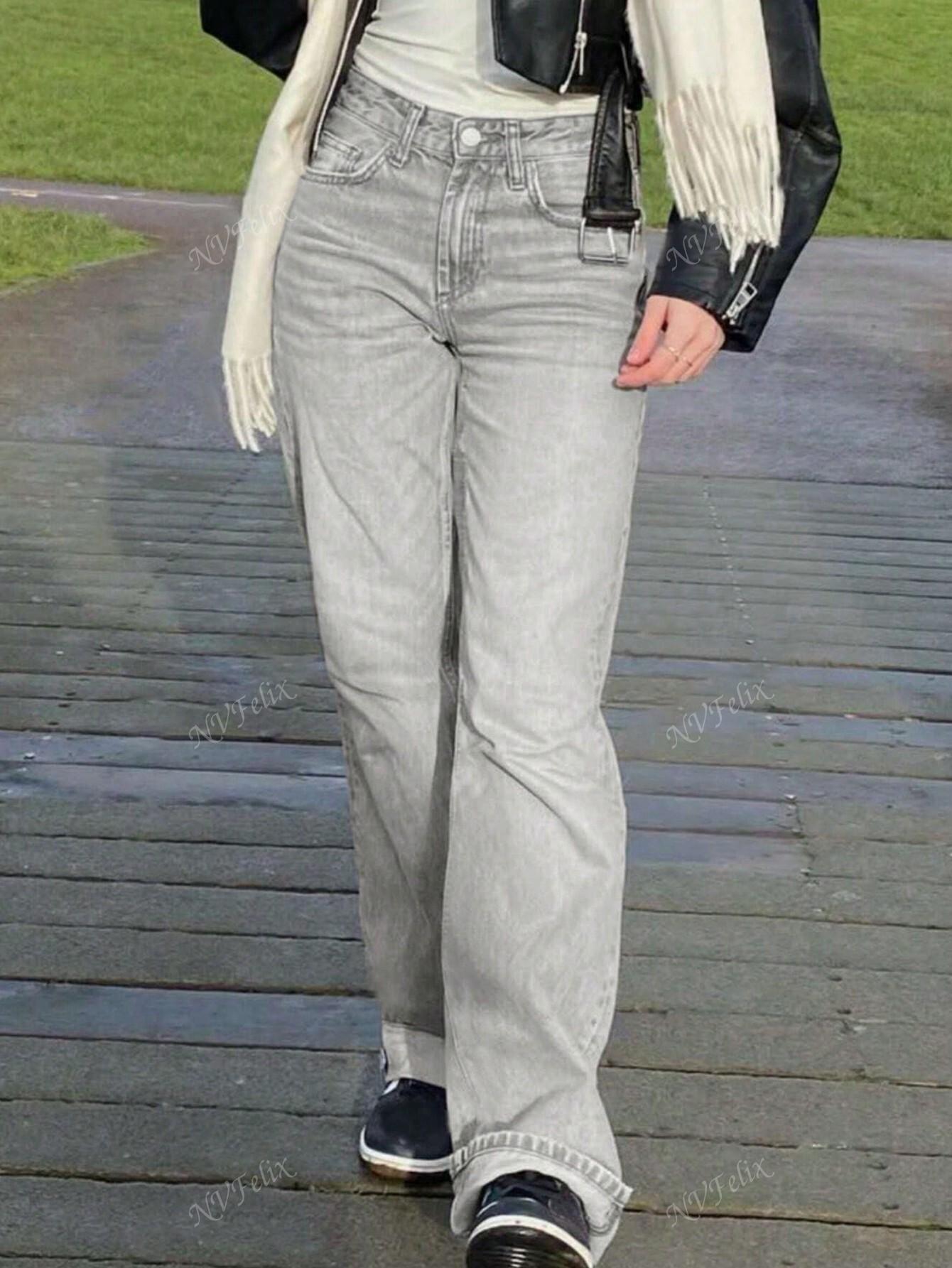 SZARE JEANSY KIESZENIE 