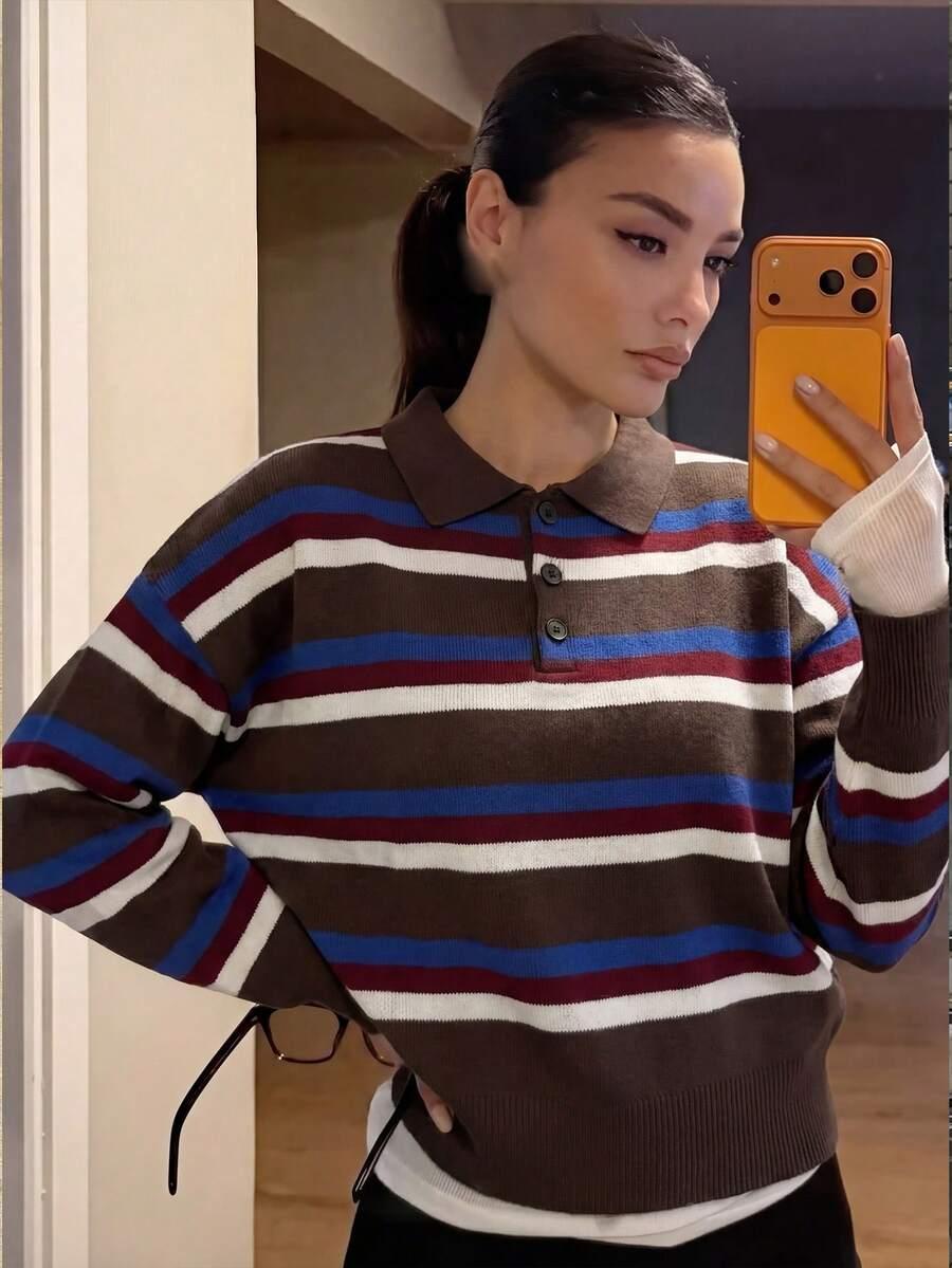 DZIANINOWY SWETER PASKI