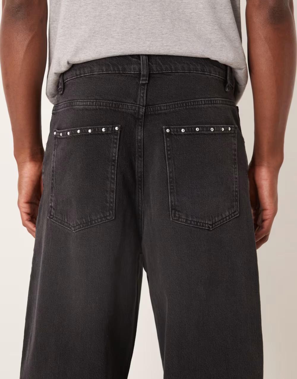 CZARNE SPODNIE JEANS
