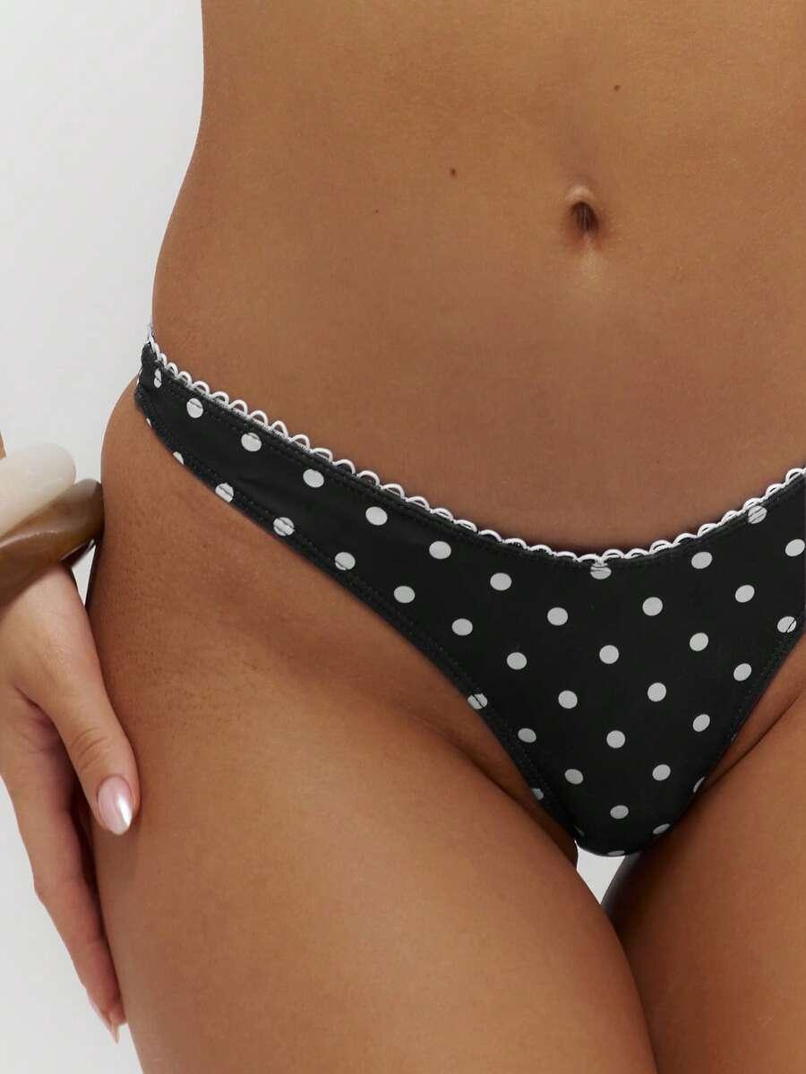 dół od bikini wzór groszki