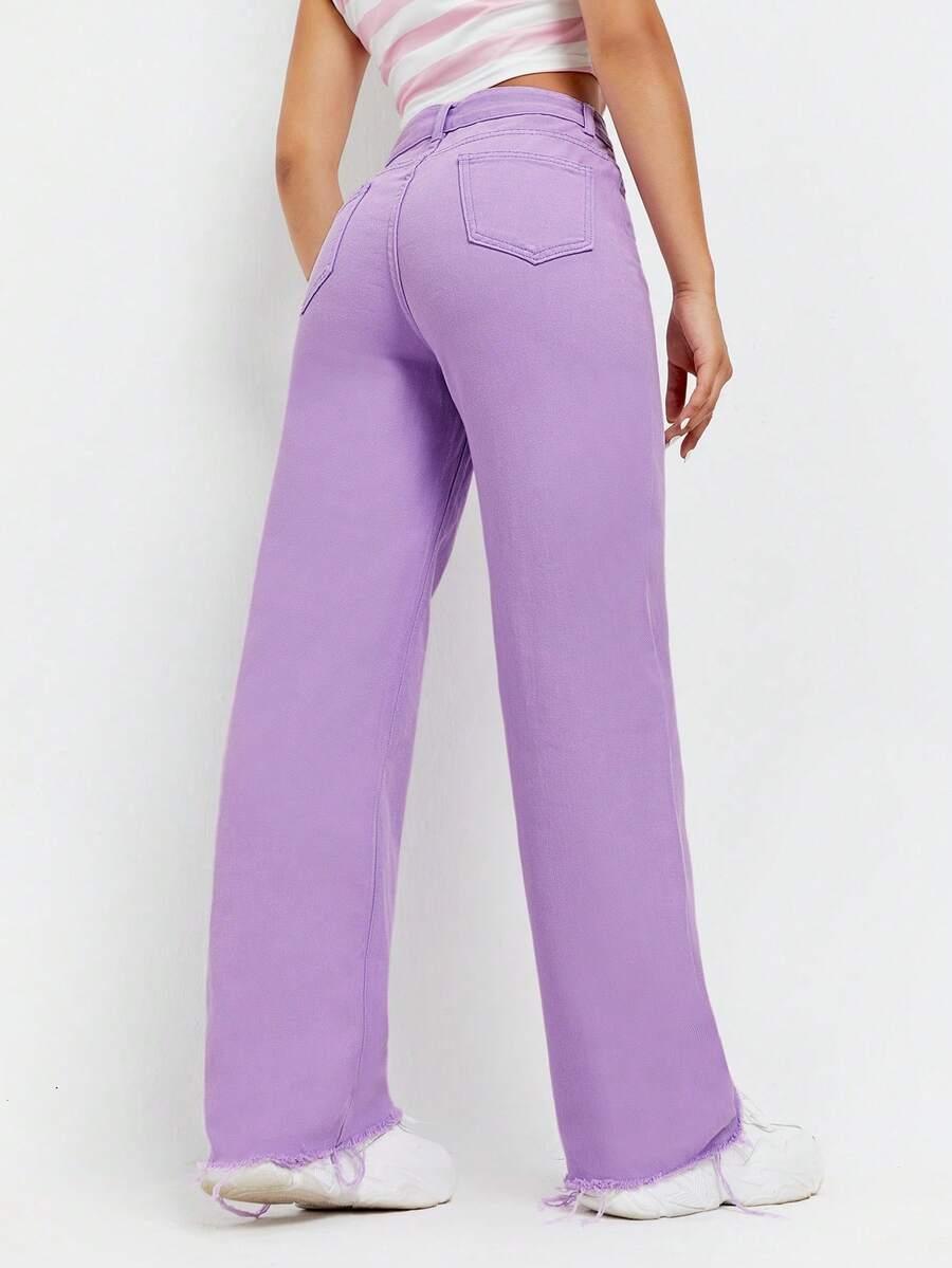 fioletowe spodnie jeans