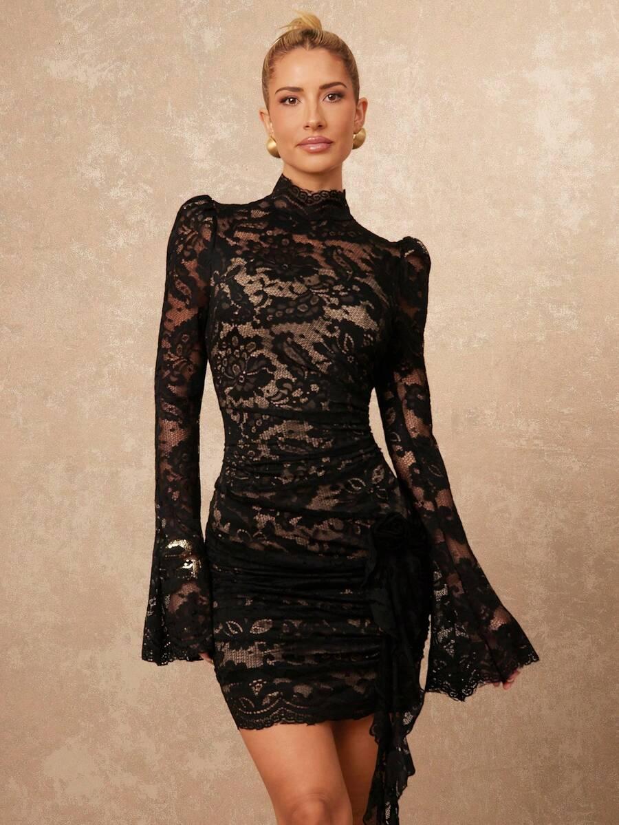 CZARNA MINI SUKIENKA 