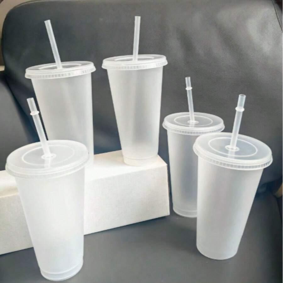 jednorazowy kubek ze słomką 5-pack