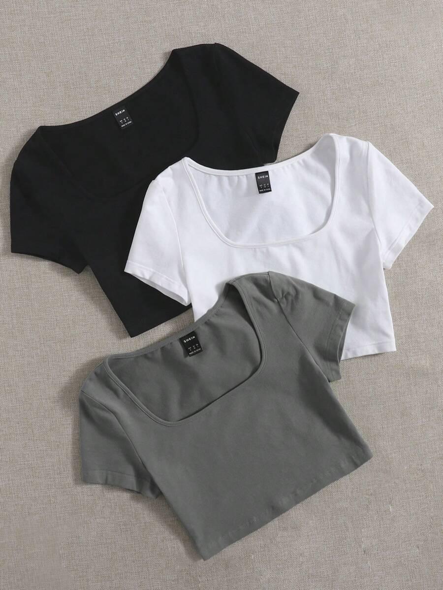 TOP KRÓTKI RĘKAW 2-pack
