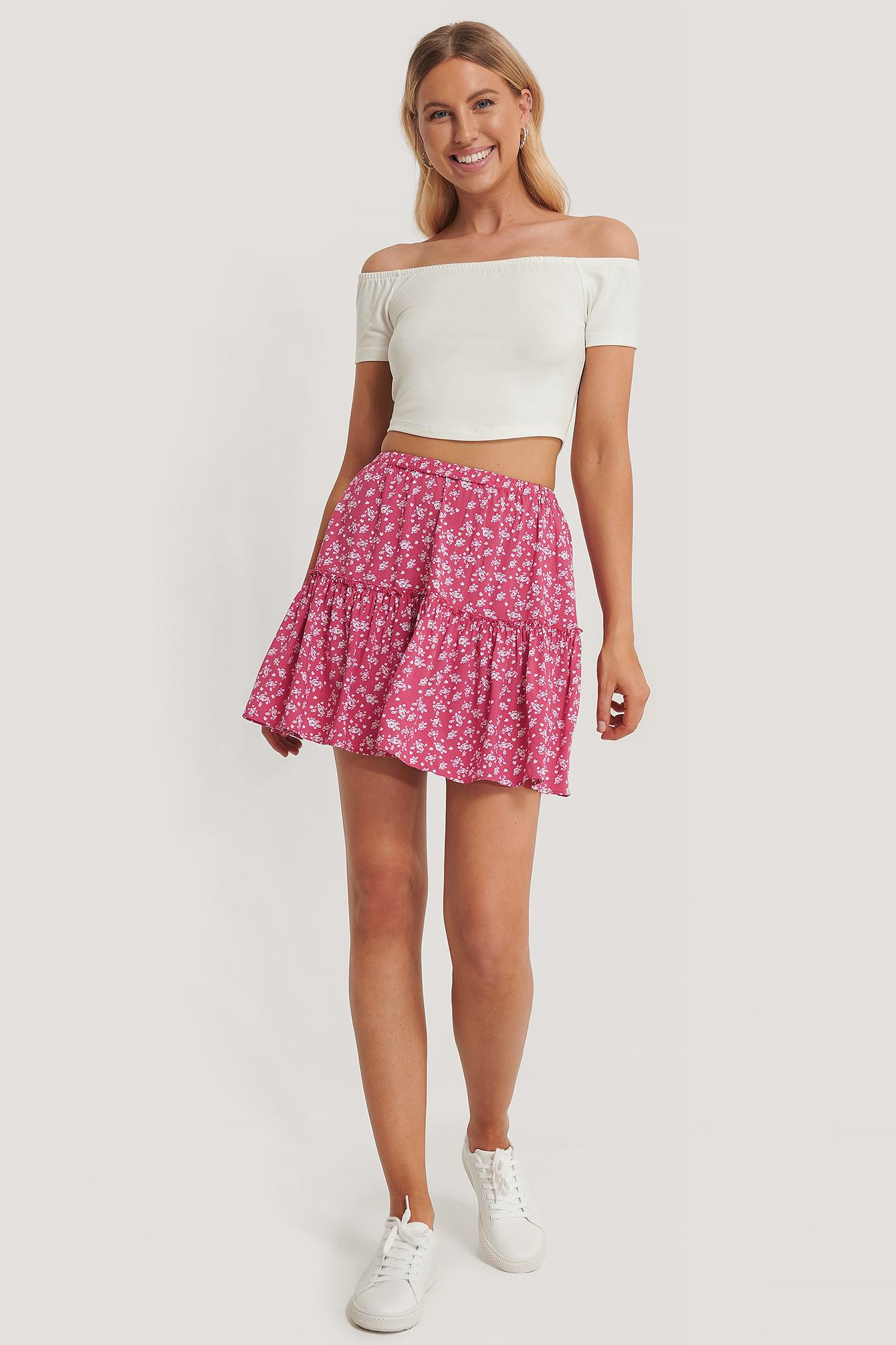 BIAŁY CROP TOP ODKRYTE RAMIONA