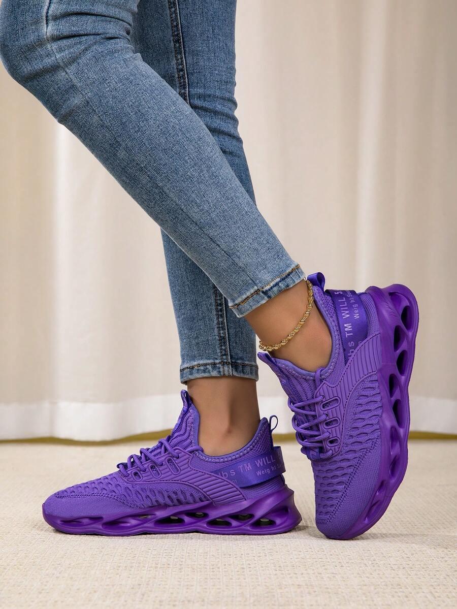 fioletowe sznurowane buty sportowe