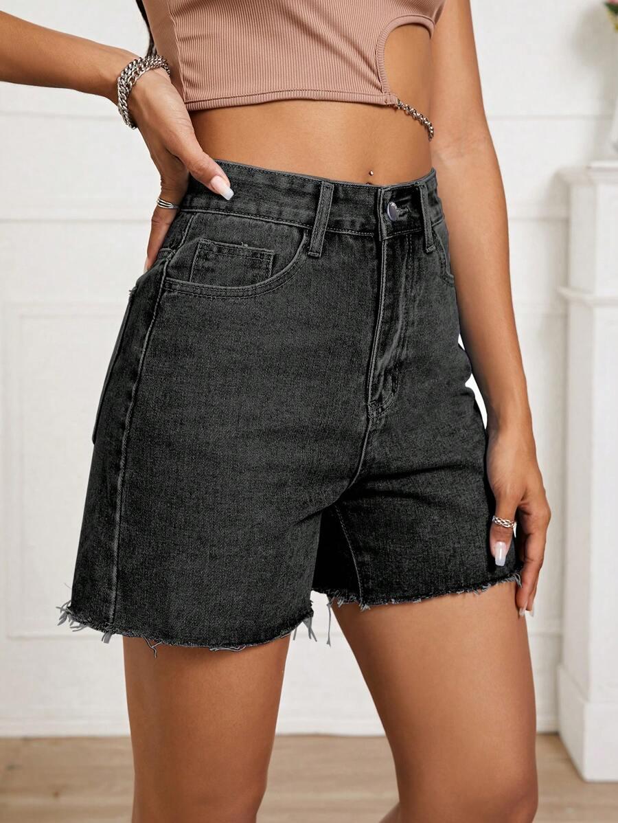SZARE SPODENKI JEANS