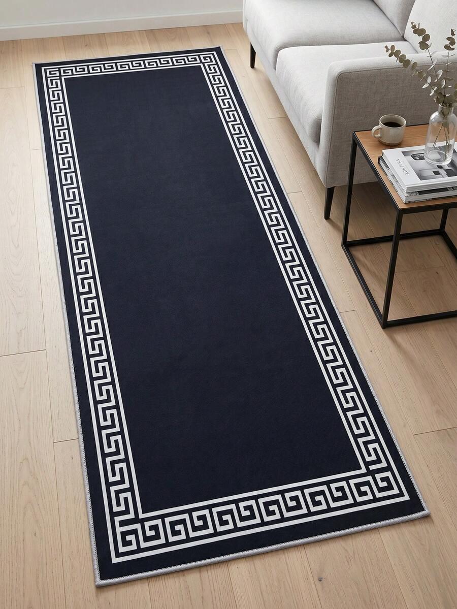 granatowy dywan print