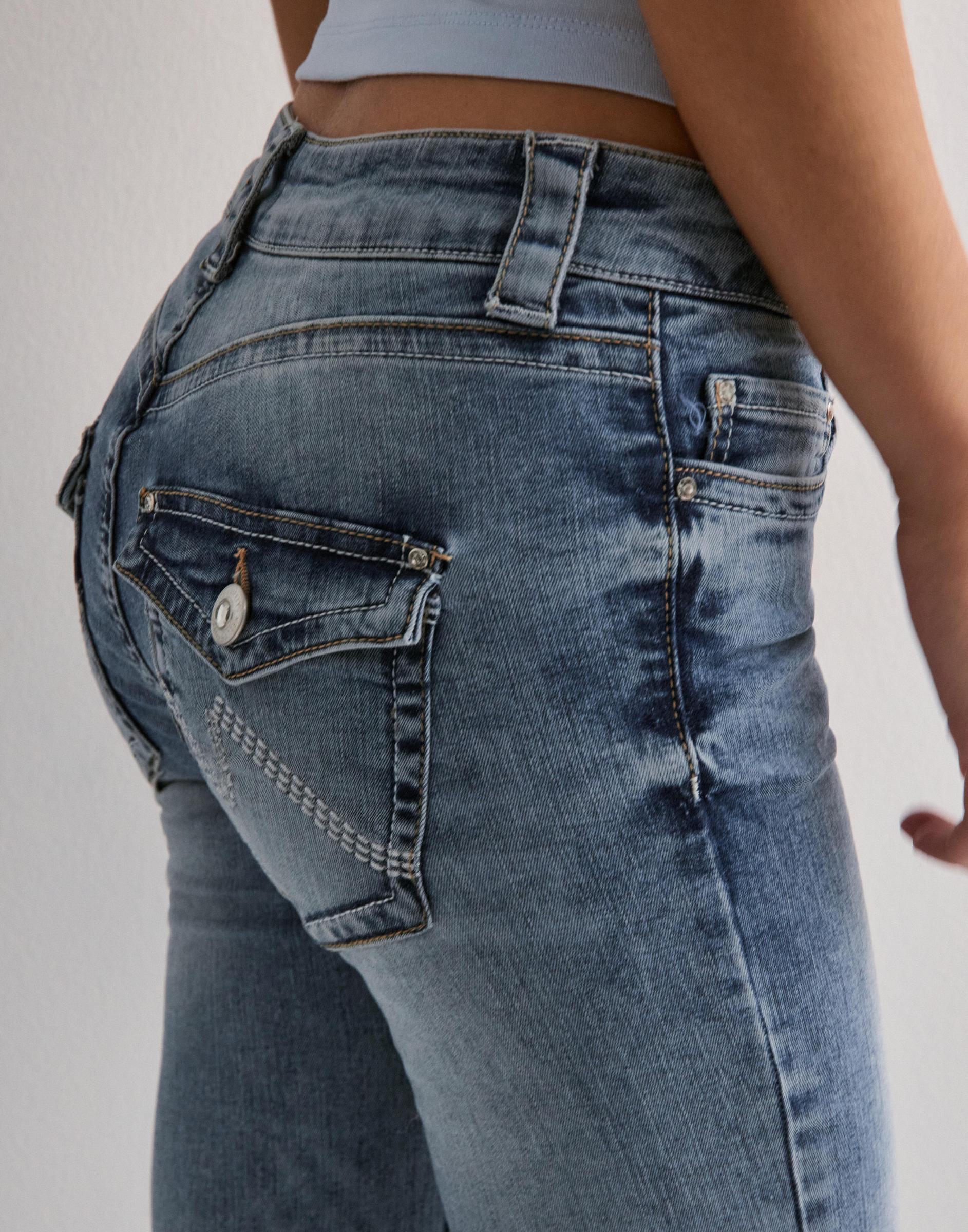 SPODNIE JEANS BOOTCUT Z Niskim stanem