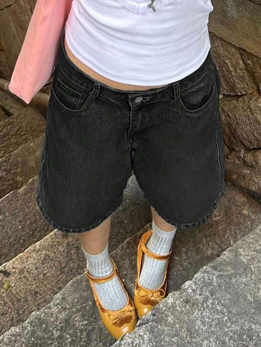 czarne spodenki jeans