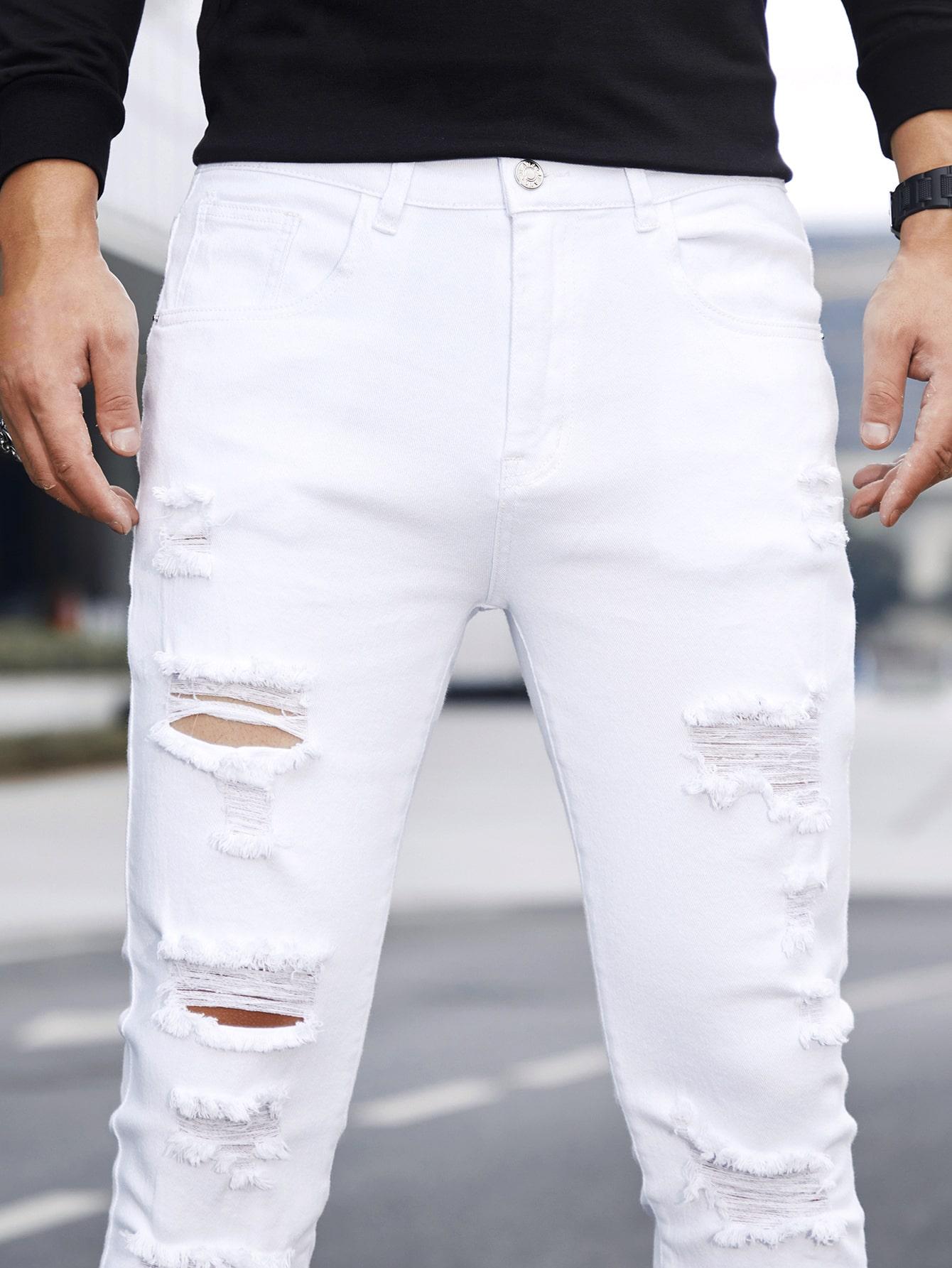 BIAŁE SPODNIE JEANS