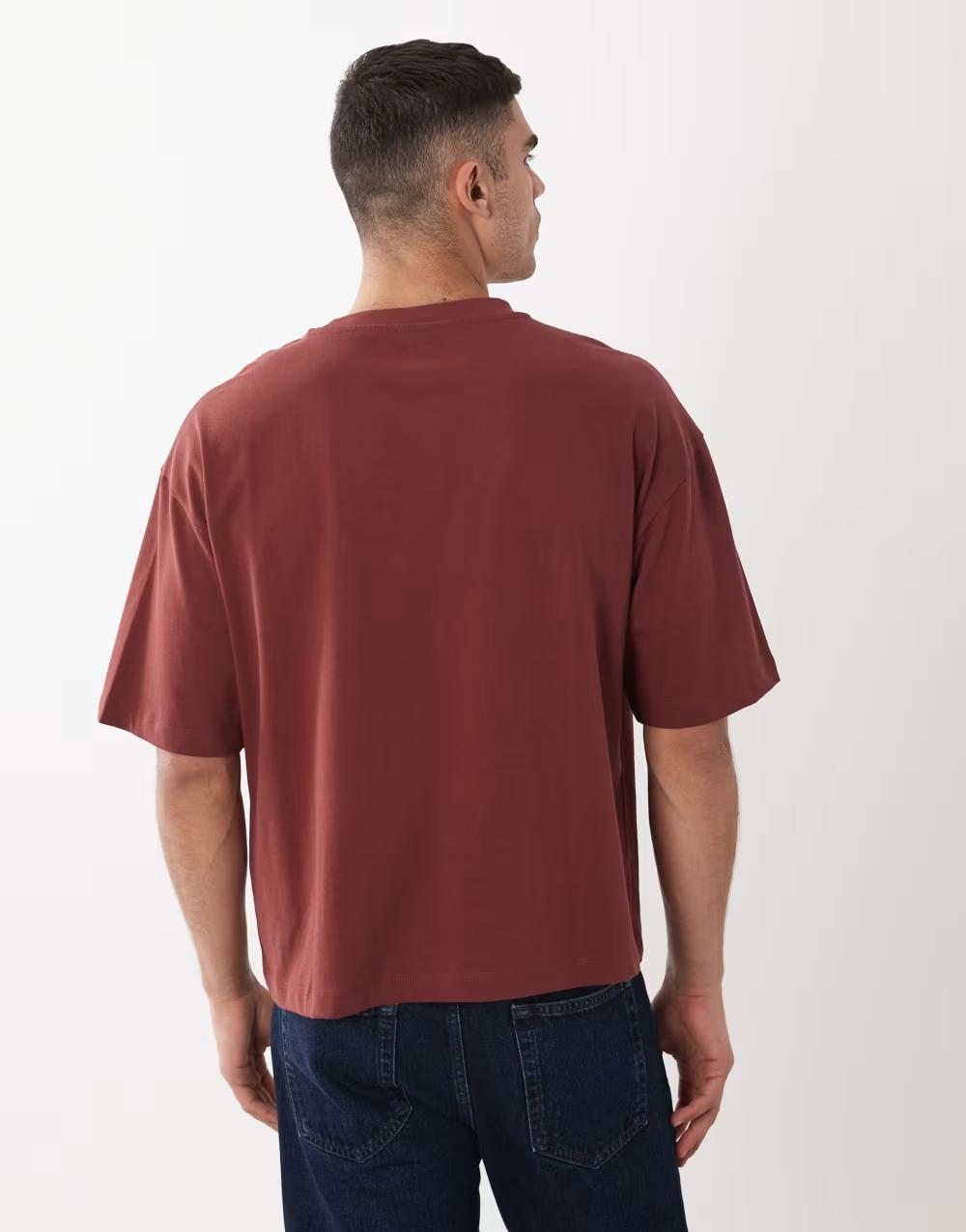 bawełniany t-shirt oversize okrągły dekolt