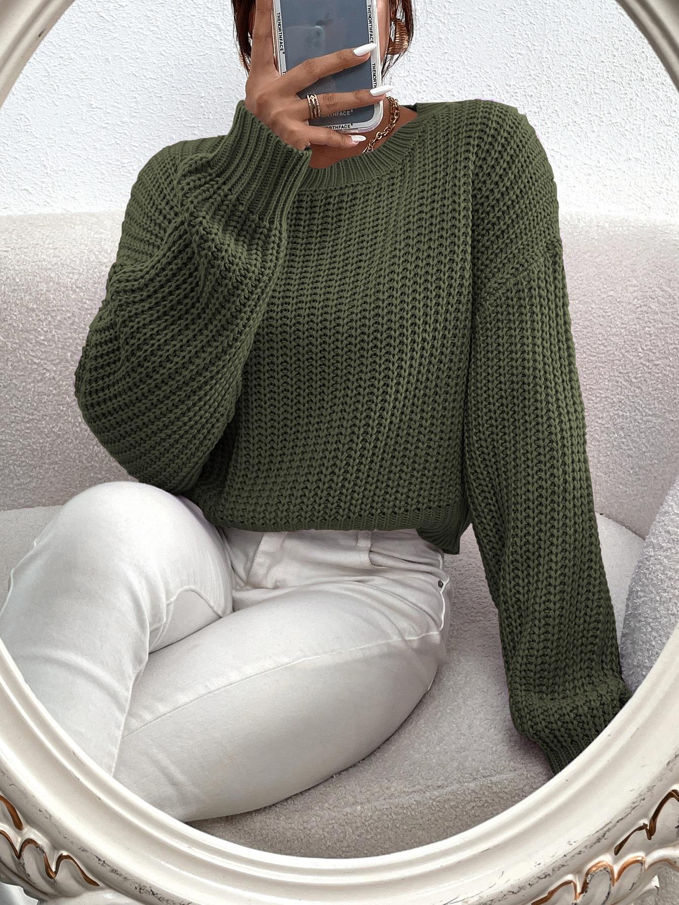 ZIELONY LUŹNY SWETER 