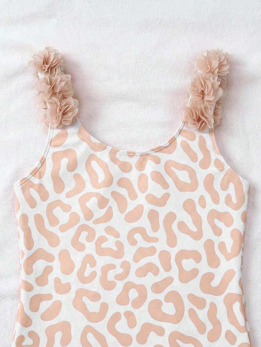 dwuczęściowy strój kąpielowy animal print zdobienia