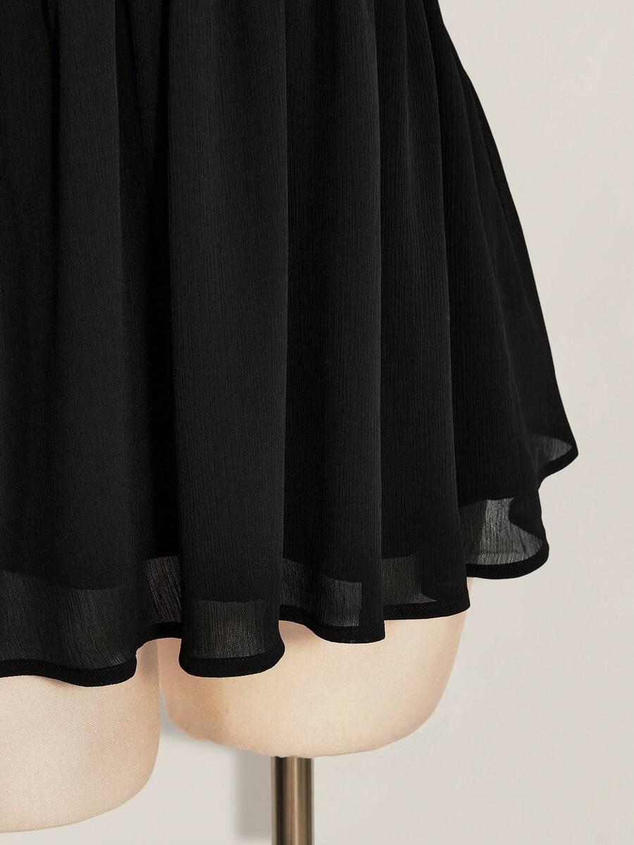 mini sukienka krótki rękaw marszczenie