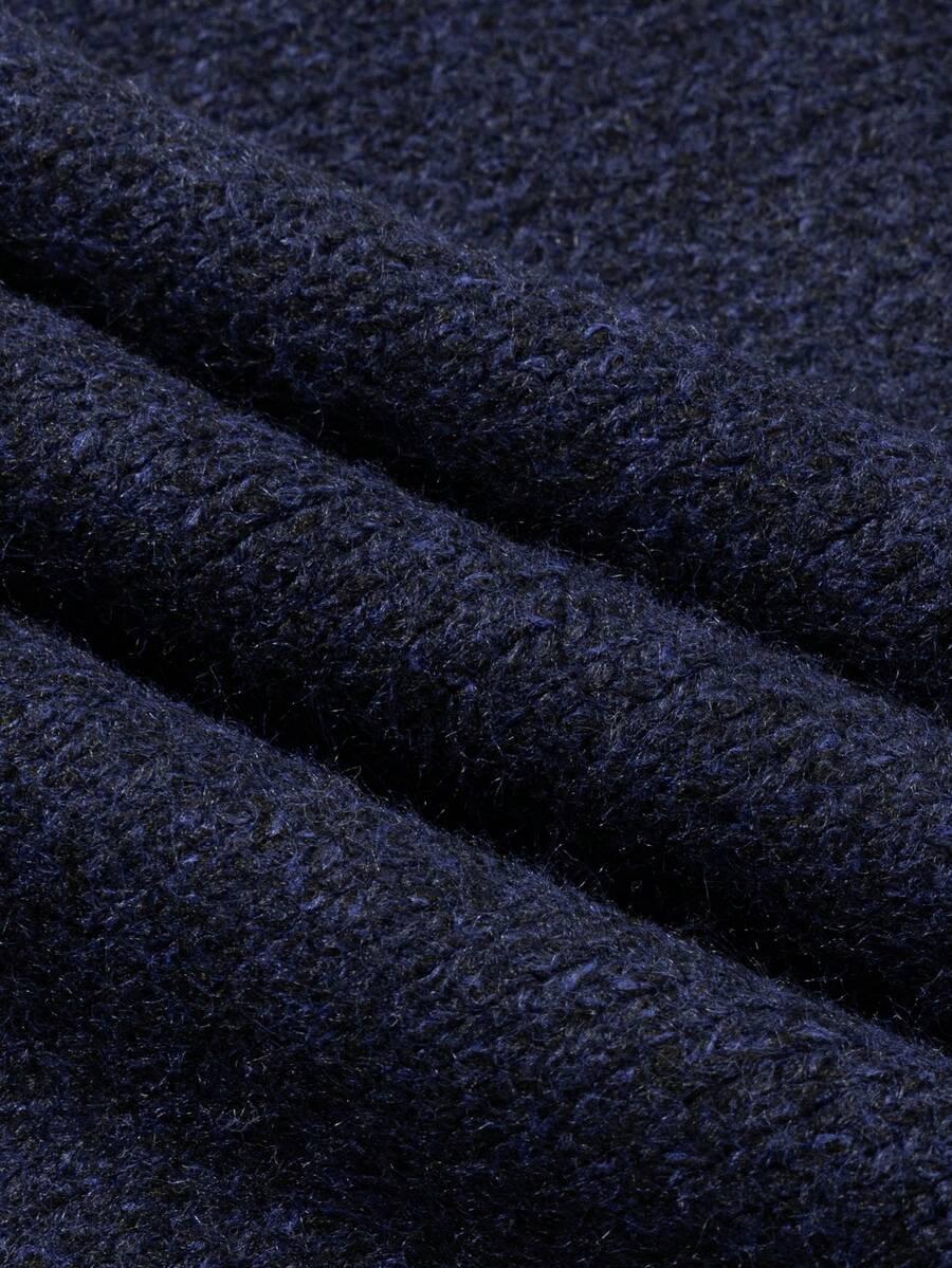 GRANATOWY SWETER OKRĄGŁY DEKOLT 