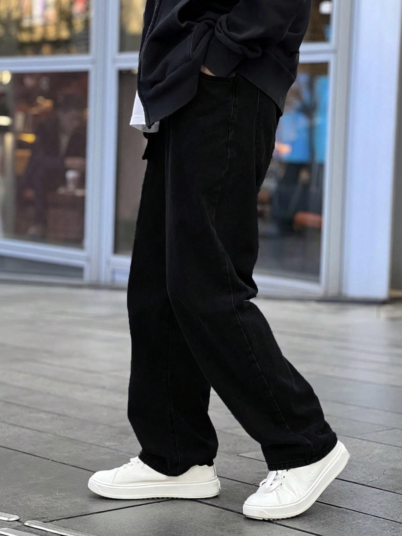CZARNE SPODNIE JEANS 