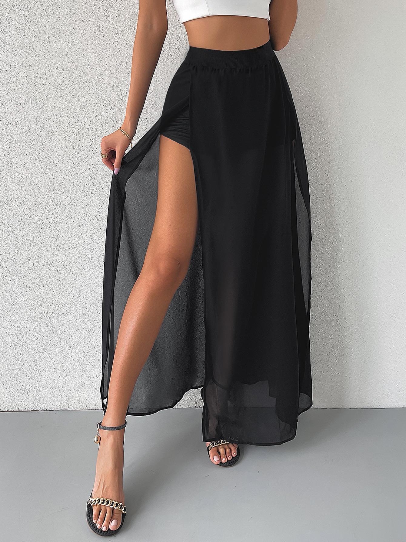 CZARNA SPÓDNICA MAXI