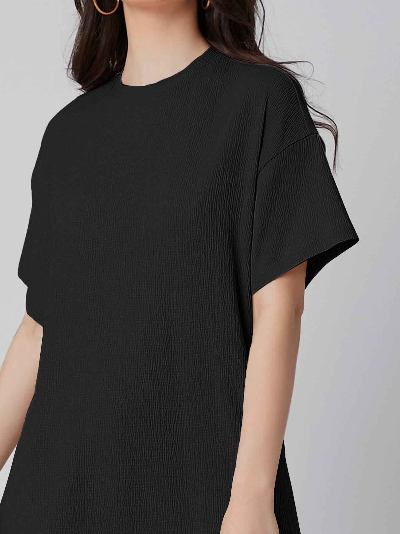 PROSTA SUKIENKA OVERSIZE MIDI STRUKTURA