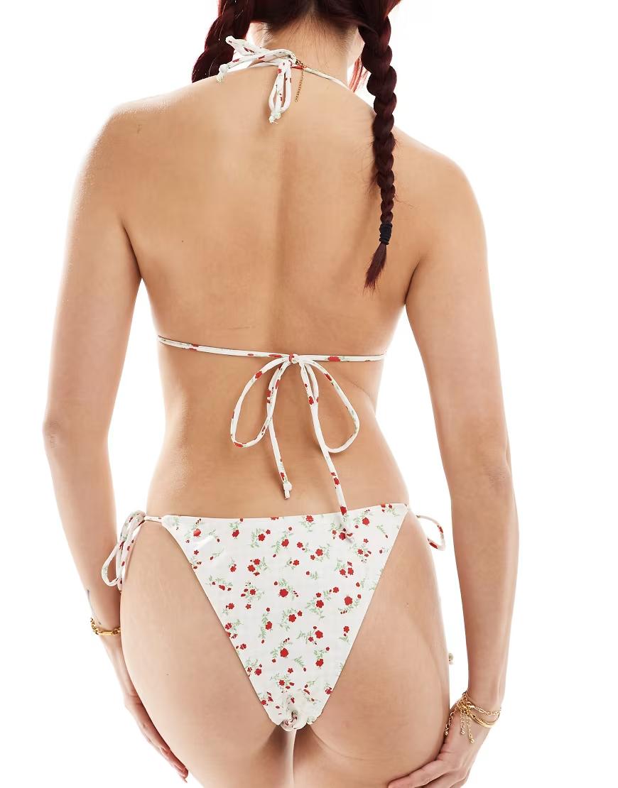 dół od bikini wzór kwiaty