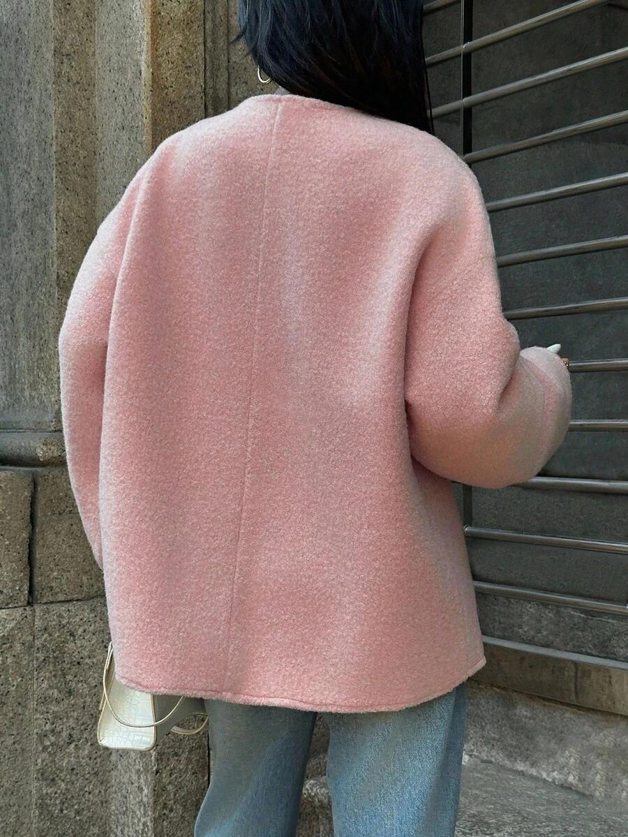 różowy sweter wiązanie